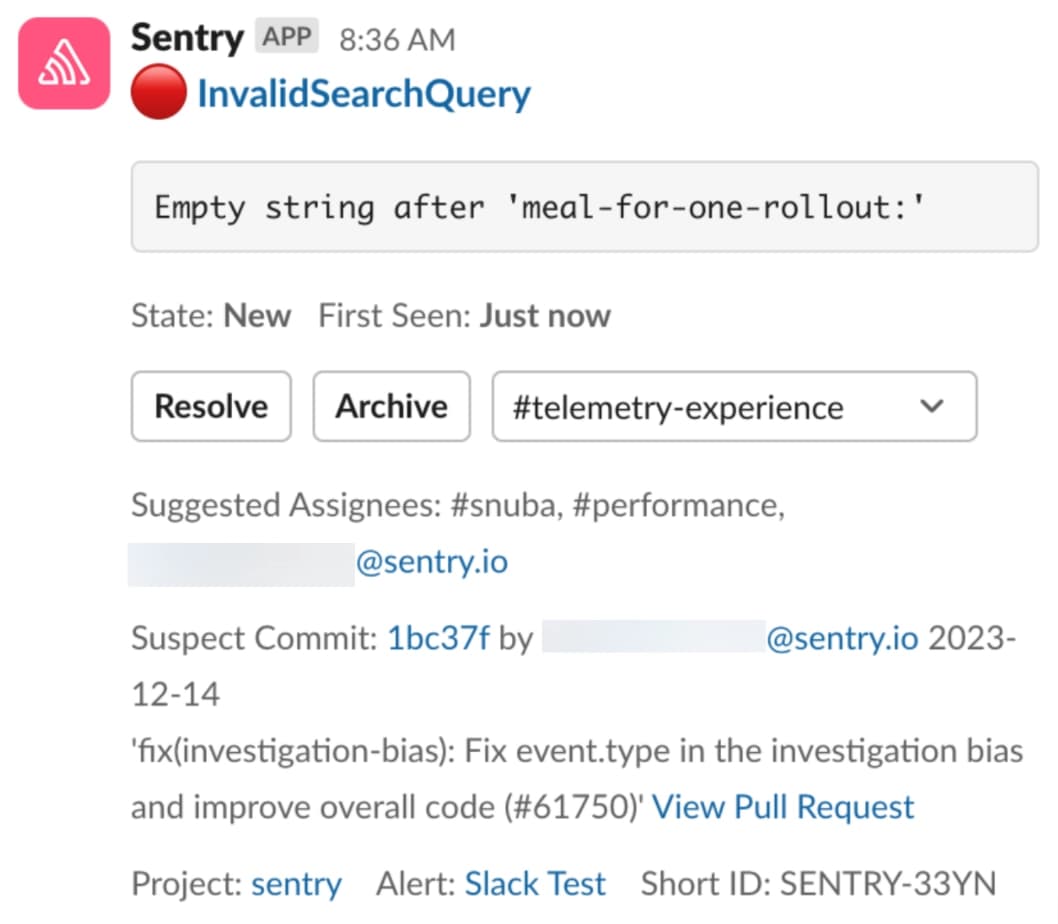 Slack에서 확인하는 Sentry Issue 정보